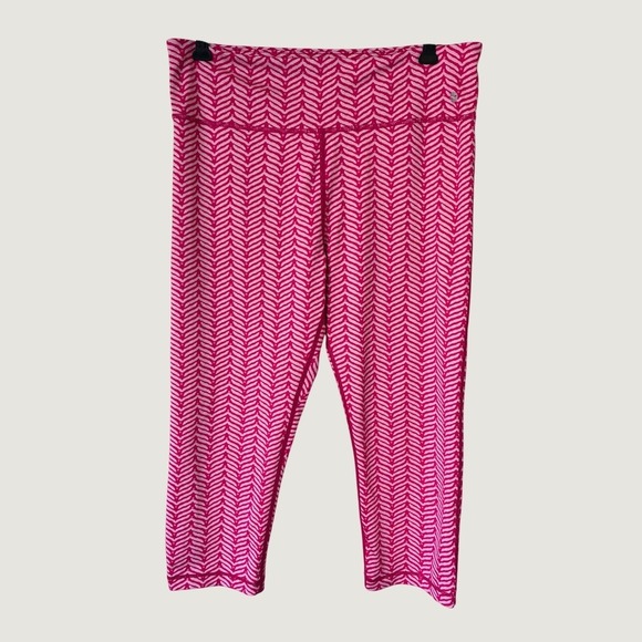 Vineyard Vines Pants - Vineyard Vines Performance Pink Chevron Cropped Leggings Womens Large Activewear